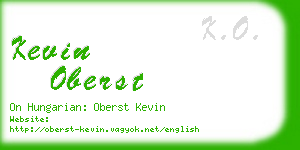 kevin oberst business card